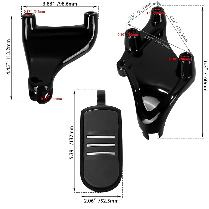 Passenger Foot Pegs for Sportster XL 2014-2022 Black Streamliner Style – WOWTK