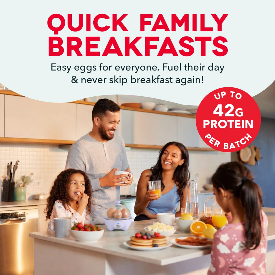 Dash Rapid Egg Cooker - Boiler, Poacher & Steamer - Includes Measuring & Recipe Guide - Dishwasher Safe - BPA Free - Holds 7 Eggs, Aqua