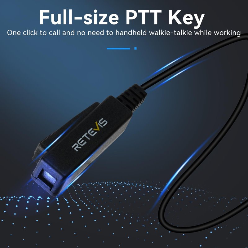 Retevis Walkie Talkie Headset with Mic, G-Type, Big PTT, 2 Pin, for RT22 RT68 RT21 H-777 RT27 RT68H, Compatible with BAOFENG 888S, Pxton, Kenwood Walkie Talkie, Walkie Talkie Earpiece(4 Pack)
