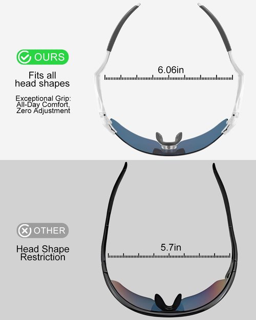 BATFOX Polarized Sport Sunglasses for Men & Women,Cycling Glasses with TR90 Frame for Running Cycling Fishing Driving