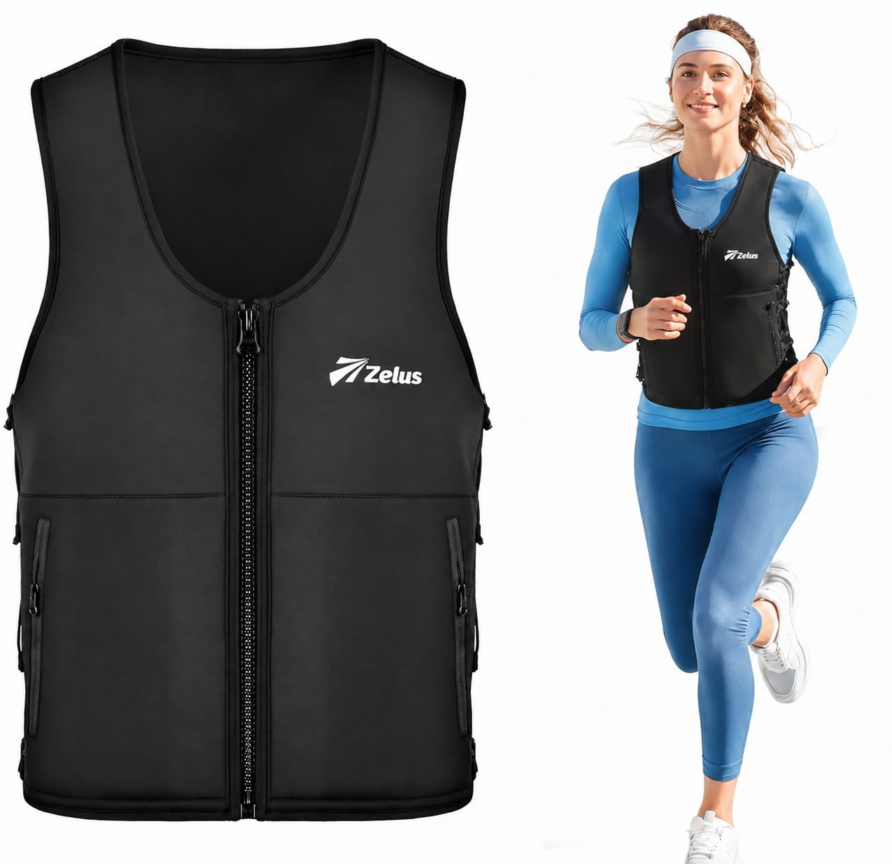 Zelus Weighted Vest for Women Men,Adjustable Z-Fit Slim Walking Vest 1-10lb