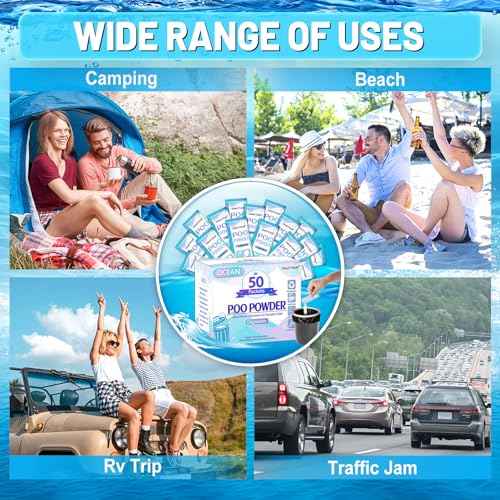 PortablePortable Toilet Gel, Poo Powder for Portable Toilet, Camping Toilet Gel, Pee Powder, Portable Toilet Powder for Outdoor Camping and Hiking Toilet Gel Powder