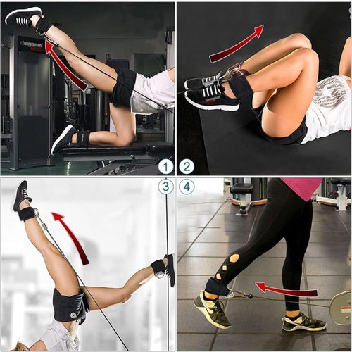 Ankle Strap Ankle Resistance Band Wrist Cuff Padded Strap Adjustable Fitness Glute Kickback D-Ring for Cable Machine Gym Foot Leg Training Brace Support 1 Pack