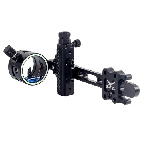 FENJANER Archery Compound Bow Sights - 1 pin or 5 pins Bow Sight with 8X Scope Lens Right Hand No Tools for Quick Adjustment for Outdoor Hunting (1 Pin Sight)