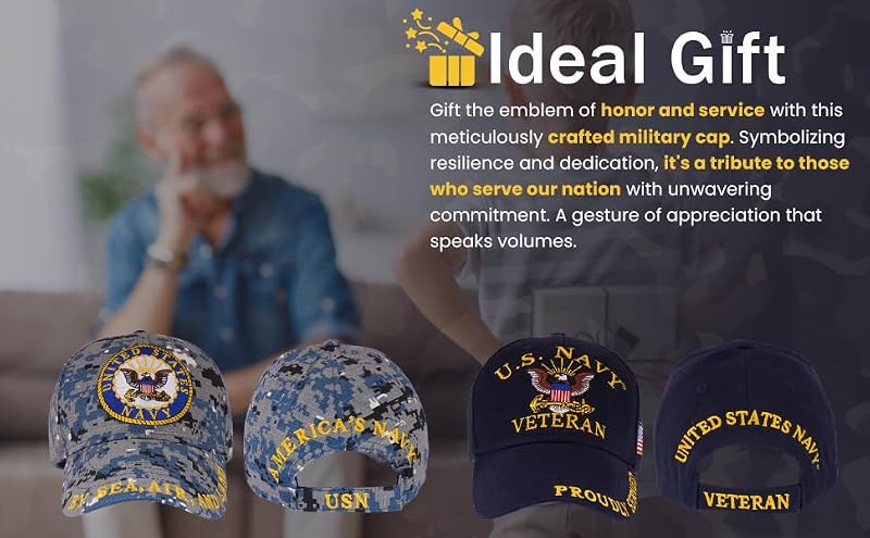 Unisex US Navy Cap - Navy Blue One Size Officially Licensed Military Hat