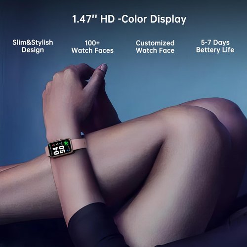 Health Fitness Tracker, Smart Watch with 24/7 Heart Rate and Blood Oxygen Monitor, Sleep Tracker with IP68 Waterproof, Activity Tracker Pedometer Step Counter for Women Men (Pink)