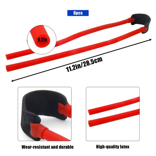 KIBBEH 6 Pcs Slingshot Bands, Slingshot Replacement Bands for Wrist Rocket Replacement Bands,Slingshot Replacement Bands Sets for Hunting Slingshot,Slingshot Rubber Replacement Bands