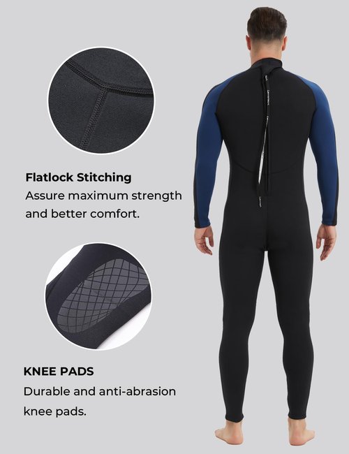 Lemorecn Wetsuits Jumpsuit Neoprene 3/2mm Full Body Diving Suit(3031,M)