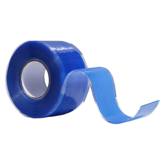 AIKESIWAY Self-Fusing Silicone Tape - No Adhesive Grip Tape for Bike Handlebar, Fishing Pole, Pull-Up Bar, Bicycle (Blue, 5 FT)
