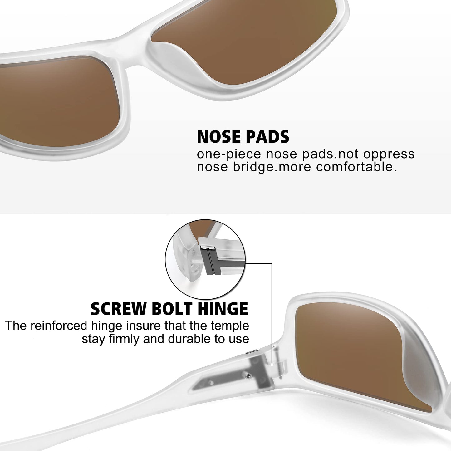 STORYCOAST Polarized Sports Sunglasses for Men Women Unbreakable Frame Cycling Fishing Driving 3Pack-Black+Clear/Blue+Clear/Green