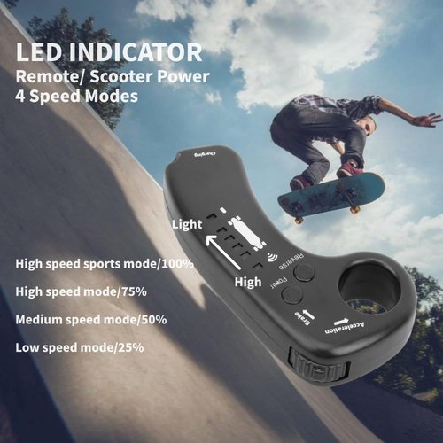 Electric Skateboard Remote, Suitable for Smart Four Wheel Double Drive Electric Scooter, 4 Speed Controller Electric Skateboards, LED Power/Modes Indicator, TypeC Charging
