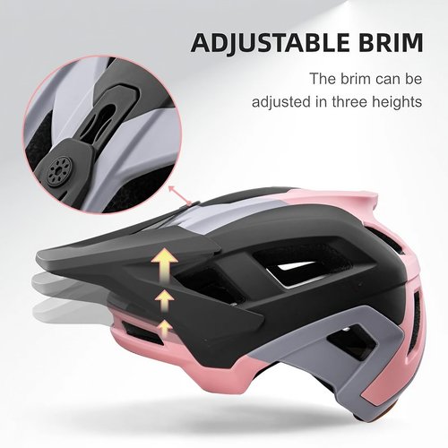 KINGBIKE Mountain Bike Helmet MTB Cycling Helmets Bicycle Helmet with Adujustable Visor for Youth Adults Men Women 2 Sizes (Matte Black, L)