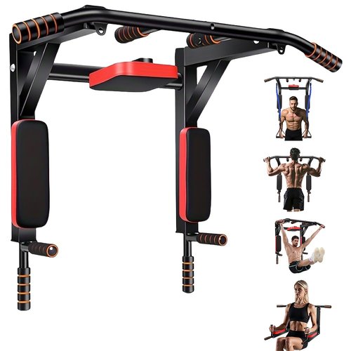 Multifunctional Wall-Mounted Pull-Up Bar – Heavy-Duty Indoor Horizontal Bar for Home Gym, Chin-Up, Punching Bag, and Exercise Equipment – Adjustable & Space-Saving (Black)
