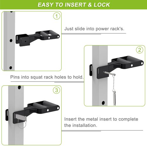 Kipika Y-Shaped Dip Bar for Power Cage with 5/8" or 1" Hole - Dip Bar Attachments for Home Gym - Heavy Duty Power Rack Attachments - Squat Rack Accessories for Strength Training (For 3" x 3" Power Rack with Foam Grips)