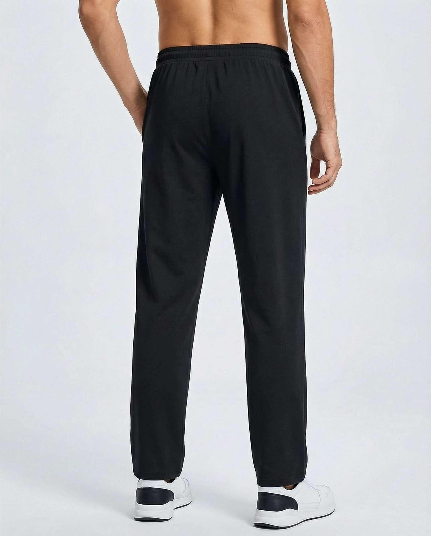 Real Essentials 3 Pack: Men's French Terry Open Bottom Sweatpants - Casual Lounge Comfort Gym with Pockets- Set 3,L