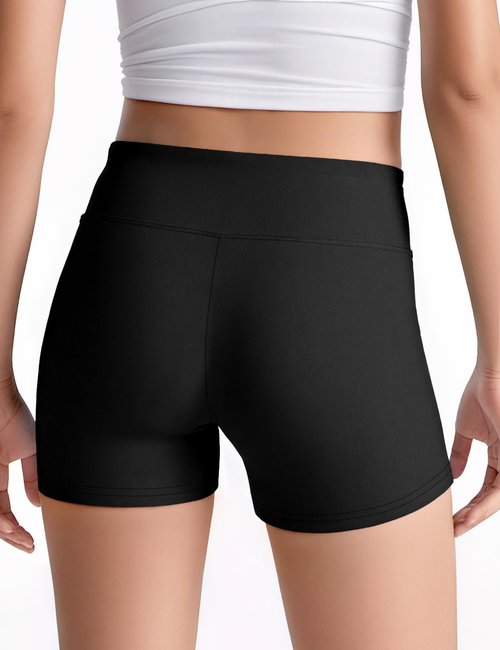 JOCMIC Girls Athletic Shorts Kids Dance High Waisted Yoga Short for Bike Gym Volleyball Running Black 11-12 Years