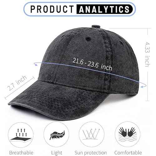Baseball Caps for Men Women Washed Cotton Vintage Hats Adjustable Cool Fitted Ball Caps Truck Dad Hats Runnung Hiking