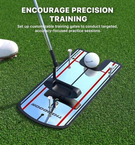 Black 3mm Ultra-Thin Golf Putting Mirror with Tees & Carry Bag