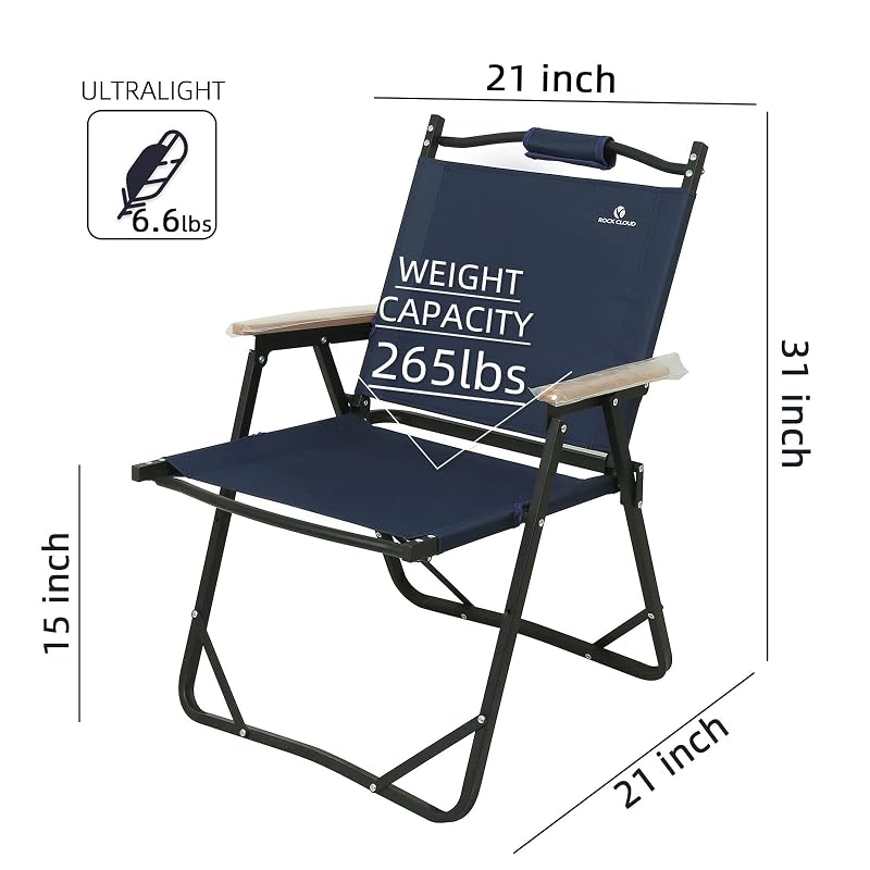 Rock Cloud Green Large Portable Folding Camping Chair with Aluminum Frame 265 lb