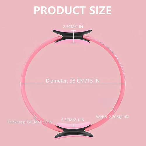 BRIFEEL Pilates Ring, 15" Lightweight Magic Pilates Ring Fitness Circle for Toning Arms, Thighs/Legs & Core Men and Women (Purple-1PC)