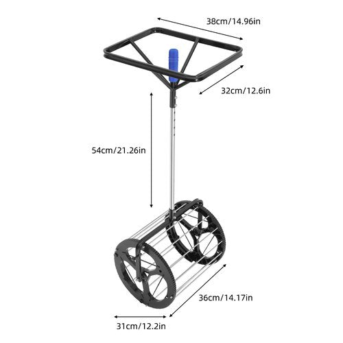WoopJeem Tennis Ball Hopper, 80 Balls Capacity Tennis Ball Automatic Picker, Lightweight Tennis Court Equipment, Rolling Collector Basket for School, Professional Ball Court, Home Backyard
