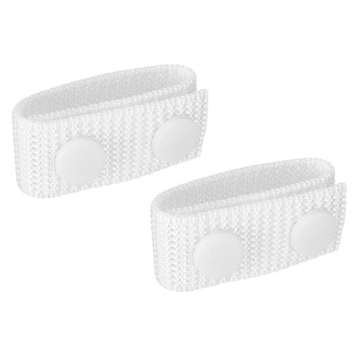 PATIKIL Nylon Belt Keepers, 2 Pcs Double Snaps Belt Keepers Nylon Webbing Loop Holder with Double Snaps for 2.2 Inch Wide Belt Duty Belt Security Fixing, White