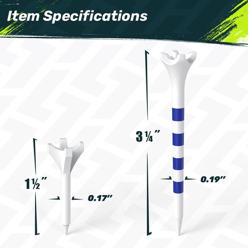 SAPLIZE Professional 120 Pack Plastic Golf Tees (100 Driver Tees + 20 Iron/Hybrid Tees), Low Friction & Resistance, 4 Prong Golf Tees