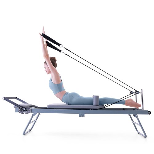 ARKANTOS Pilates Reformer Foldable, Pilates Machine, Pilates Equipment for Gym Workout and Home Use, Suitable for Intermediate and Beginners Users (Grey)