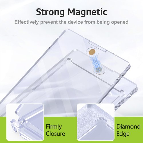 SAMYUCHO 75PT Magnetic Card Holder for Trading Cards, 15 Pack One Card Touch Holder, U-V Protection Baseball Card Display Case Hard Plastic Protector for Basketball Sports Game