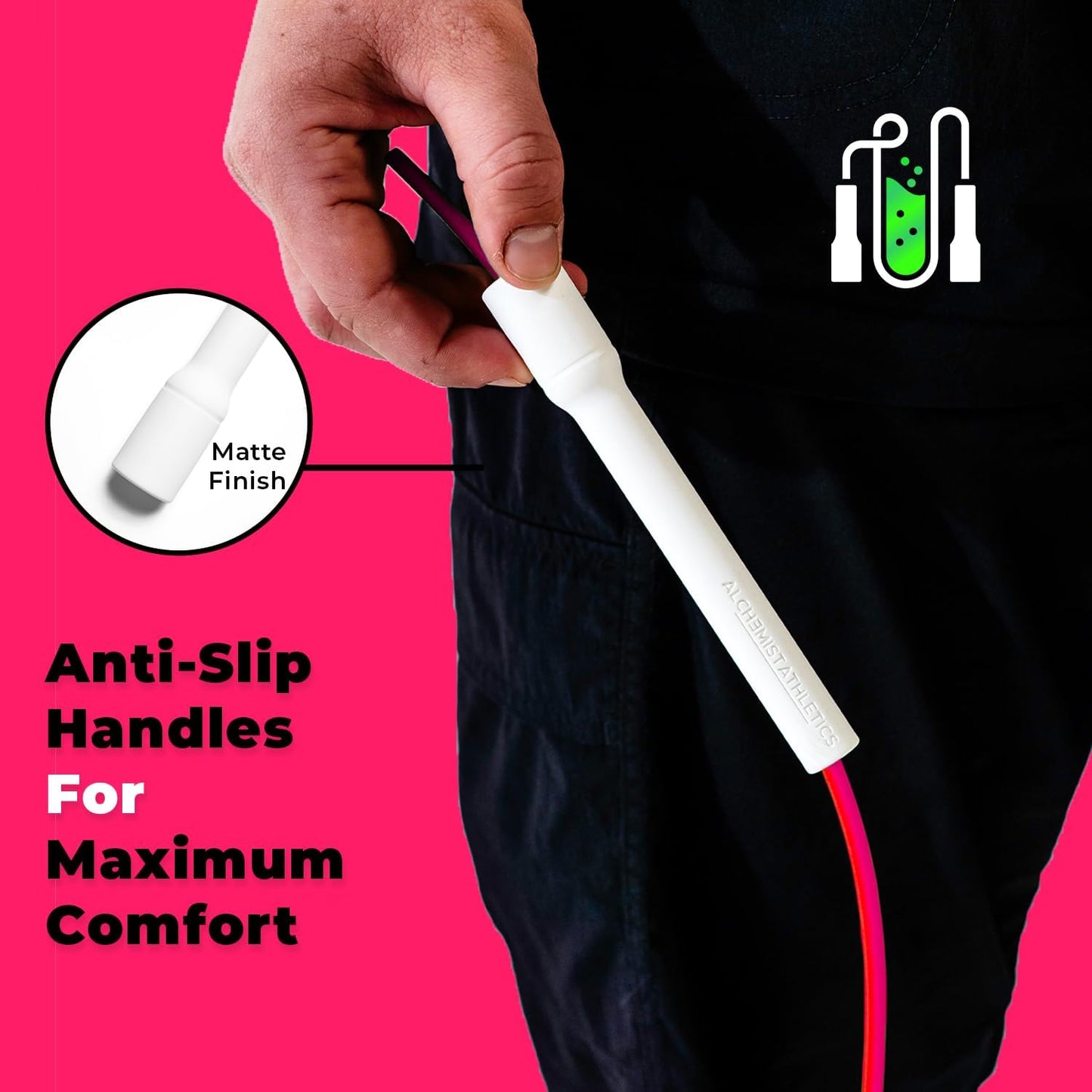 Jump Rope for Men and Women | Adjustable 10ft Skipping Rope | Freestyle/Speed Rope for Fitness, Cardio & Speed Training | Ergonomic Handles | 5mm Durable Cord | Tangle-Free