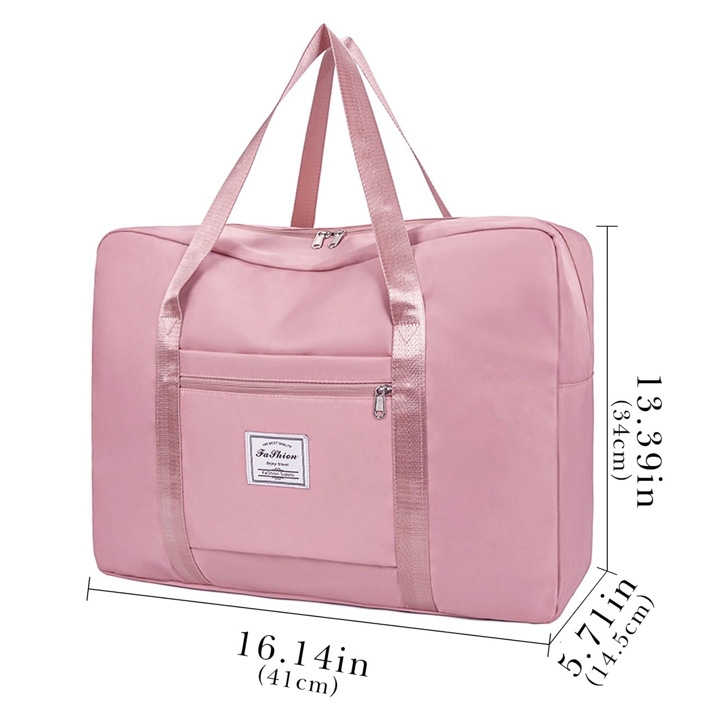 Adorila Travel Duffel Bags, Tote Sports Gym Bag for Women, Shoulder Weekender Overnight Bag with Pocket (Pink)