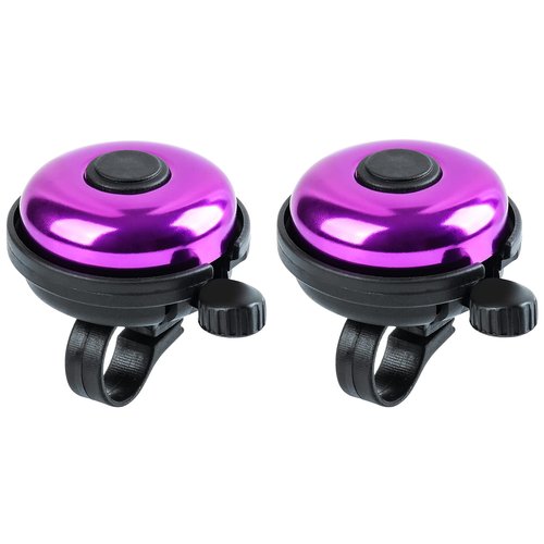 Xthuge Classic Bike Bell, Aluminum Bicycle Bell, Loud Crisp Clear Sound Bicycle Bike Bell for Adults Kids(Purple-Right Hand Use2 Pack)