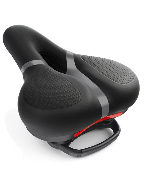 Bicycle Seat, Wide Bike Seat for Men Women, Comfort Wide Bike Saddle Replacement Memory Foam Padded Soft Bike Seat Cushion Compatible with Peloton, Mountain, City Bikes, Indoor Exercise Bikes (Gray-L)