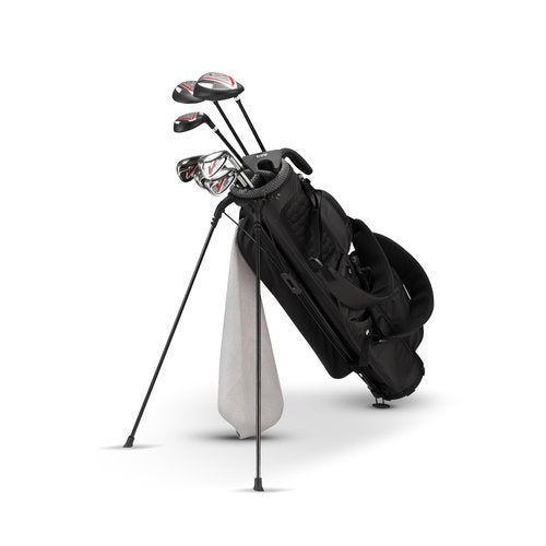 KVV Lightweight Pitch and Putt Golf Bag with Stand, Adjustable Dual Straps, Golf Stand Bag for Extra Storage in a Smaller Size(Black)
