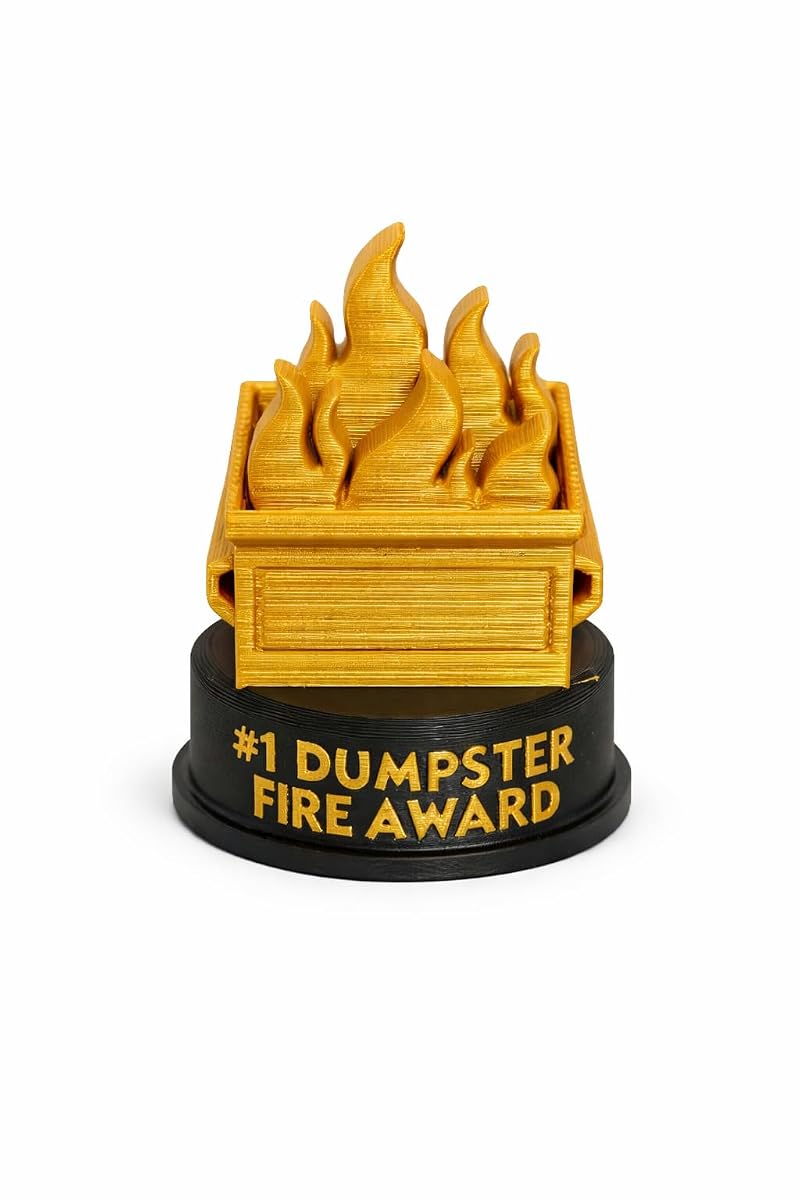 Combo Pack 6A: 4 Inch Funny Novelty Trophy – You Did It Meme Award, Gold Plastic
