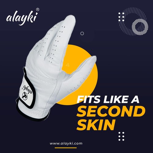 Alayki Birdie Premium Golf Glove for Left Hand - 100% Natural Sheep Leather - Superior Grip & Comfort - Lightweight, Breathable, Durable for Men & Women Golfers (Medium, Left)