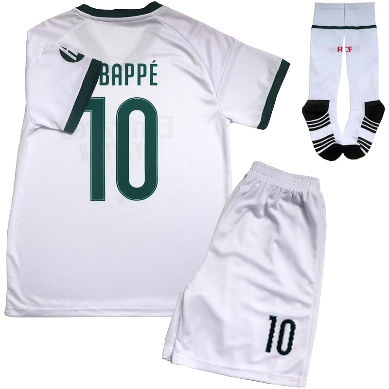 ORGBRAIN Kids Soccer Jersey Shorts Socks Set White 28 - Youth Size 10-11 Years