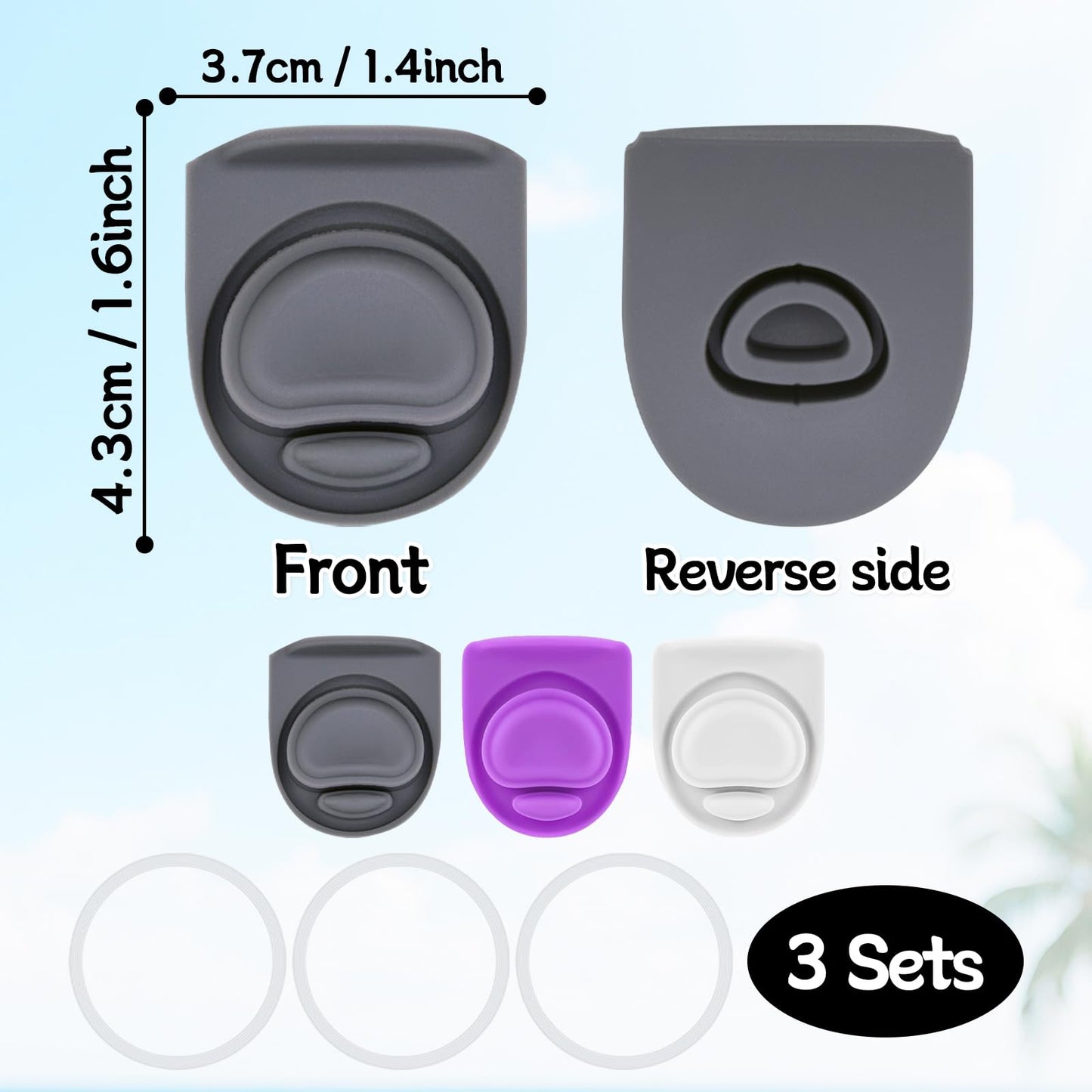 ZONBBEE 3 Sets Replacement Seal Stopper and O Ring Gasket Compatible with Owala FreeSip 24oz 32oz,Water Bottle Lid Insert Cap Rubber Seal Parts for Owala 16/19/24/32/40oz Mouth Piece Accessories Z3K8