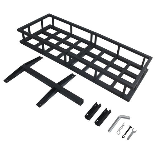 60'' x 22'' x 7'' Hitch Cargo Carrier, Hitch Mount Cargo Basket with 500LBS Capacity Fits 2” Receiver, Trailer Hitch Cargo Rack for Vehicle Car SUV Truck