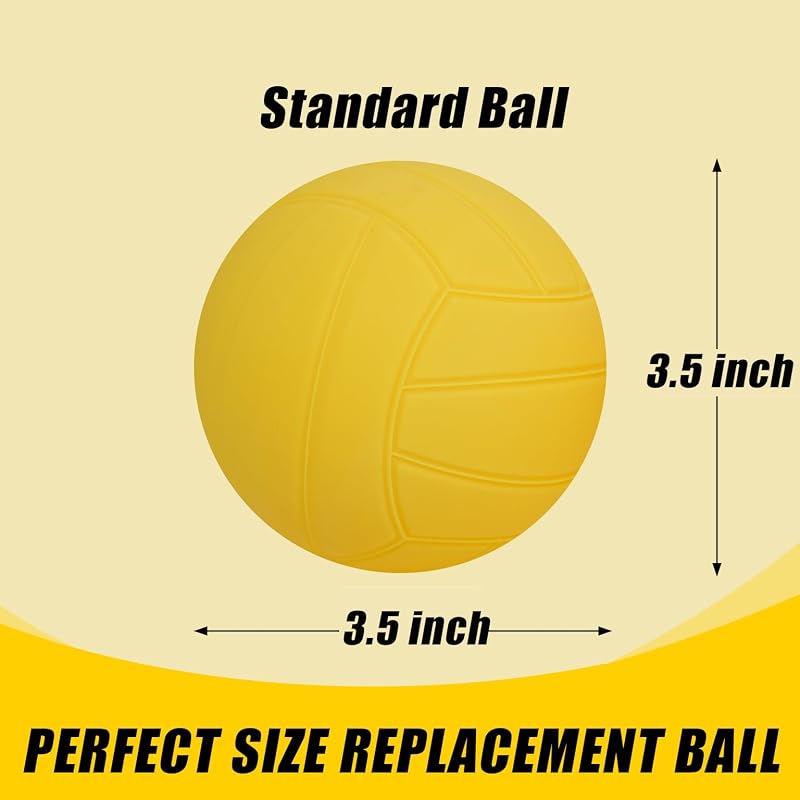 Spike Replacement Balls 6 Yellow Soft Balls with Pump for Roundnet - 3.6" Variation