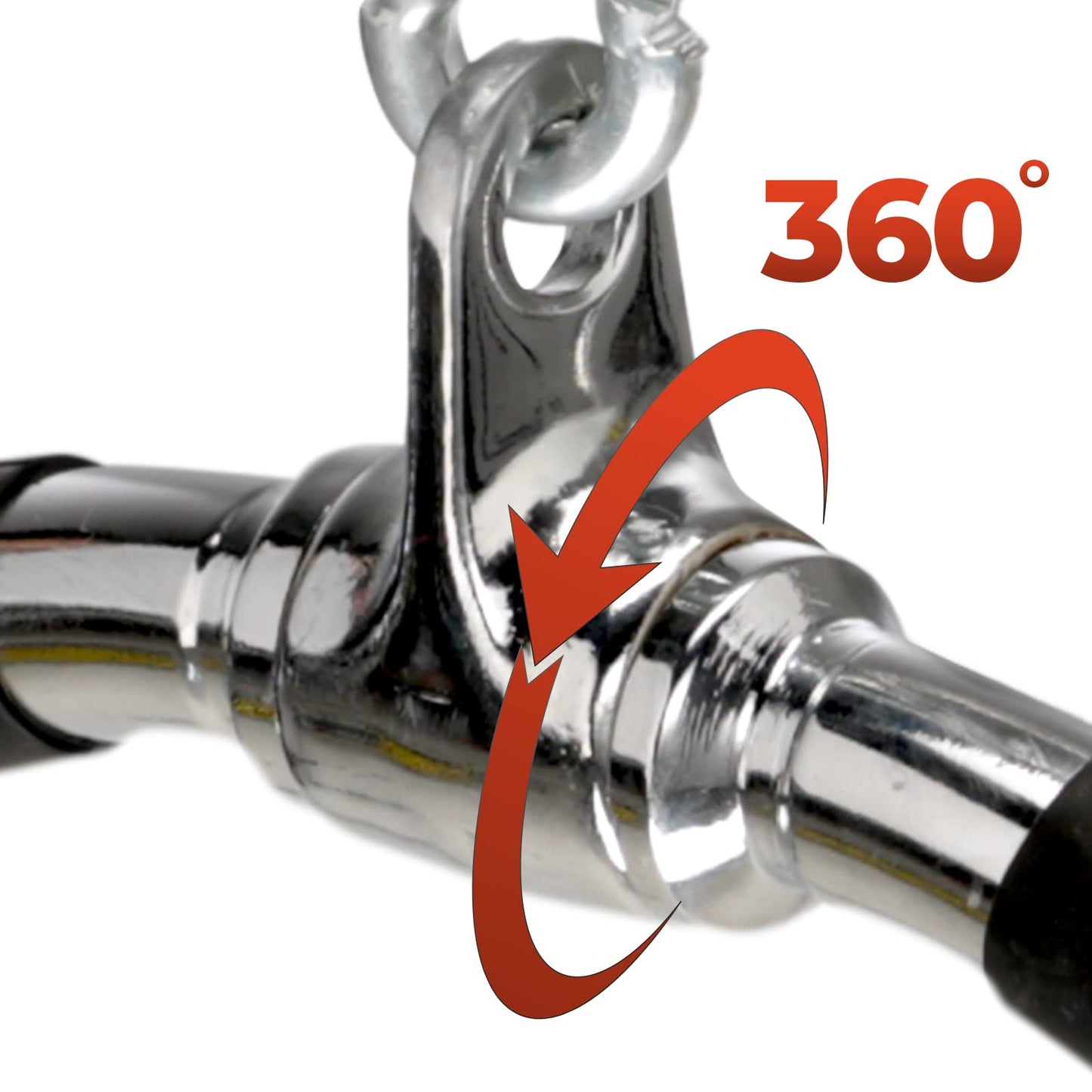 Yes4All Curl LAT Pull Down Bar 30" - Wide Grip with Rubber Handles, Press Down Bar Cable Attachment, Tricep Press Down Attachment for Row Machine & Cable Machine