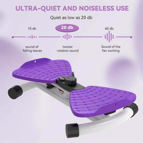 renZEC Waist Twister Machine, Adjustable Exercise Twist Board for Women Men, Noiseless Ab Twister for Home Gym Equipment, 330 lbs Capacity | Track Time, Reps, Calories with Digital Display (Purple)
