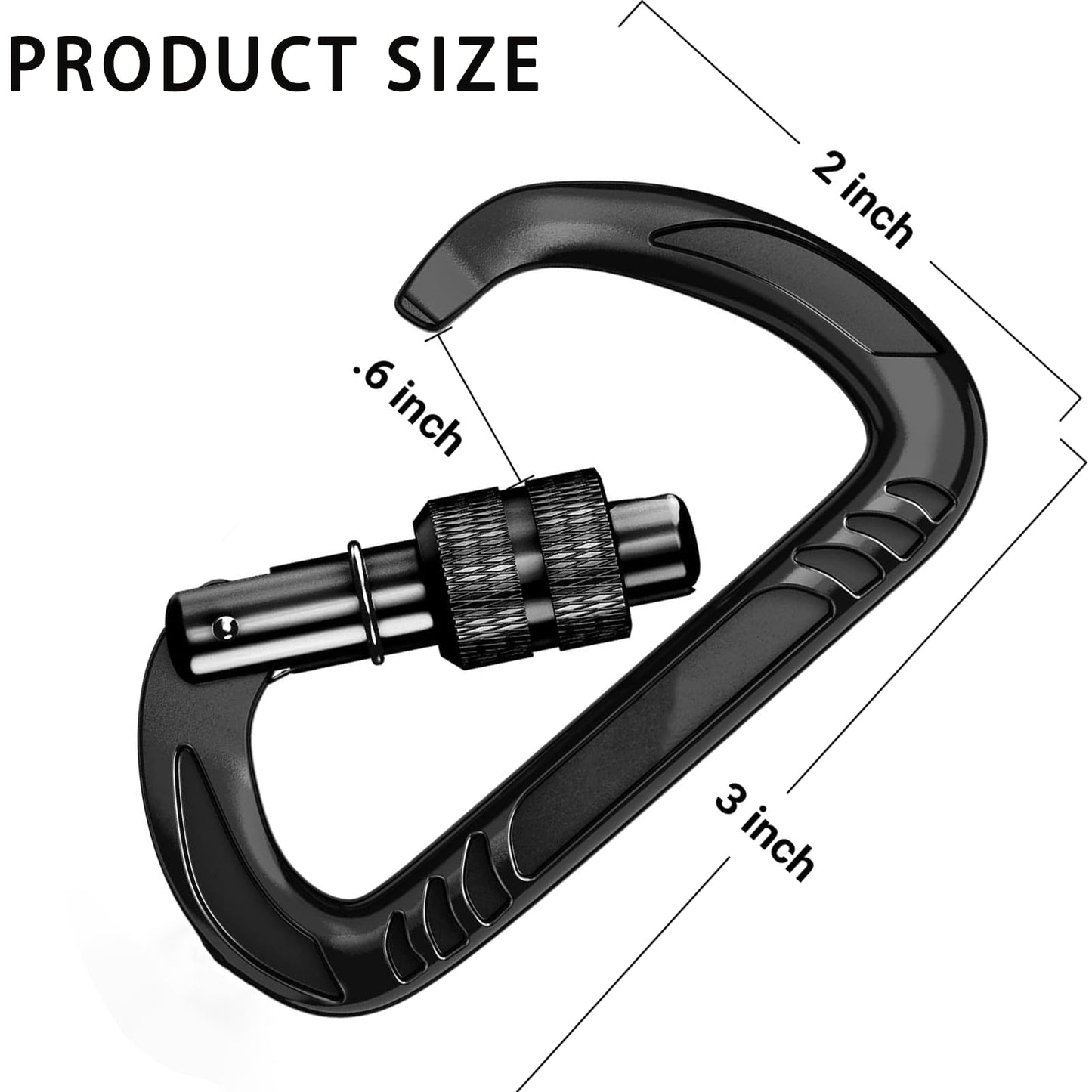 12kN (2697 lbs) Auto-Locking Carabiner Clip – Heavy Duty Aluminum Alloy Snap Hook with Wiregate – Lightweight, Secure Locking Carabiners for Hammock, Hiking, Camping, Dog Leash, Outdoor Gear (6 Pack)