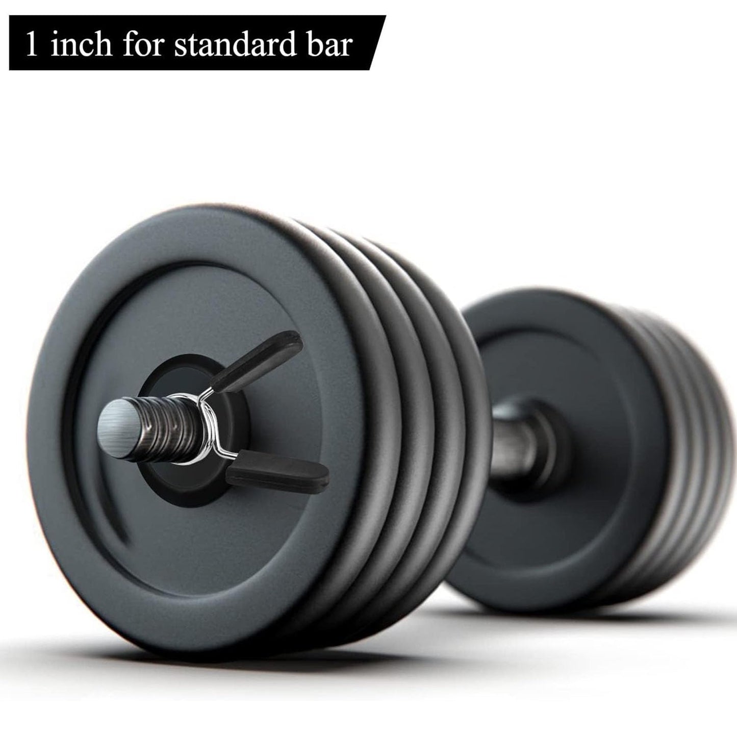 EastyGold Barbell Clamps Dumbbell Spring Clip Circlip Collars 1 Inch Weight Bars Clips Fitness Weightlifting Lock Buckle for Standard Bar 25mm 2 Pack