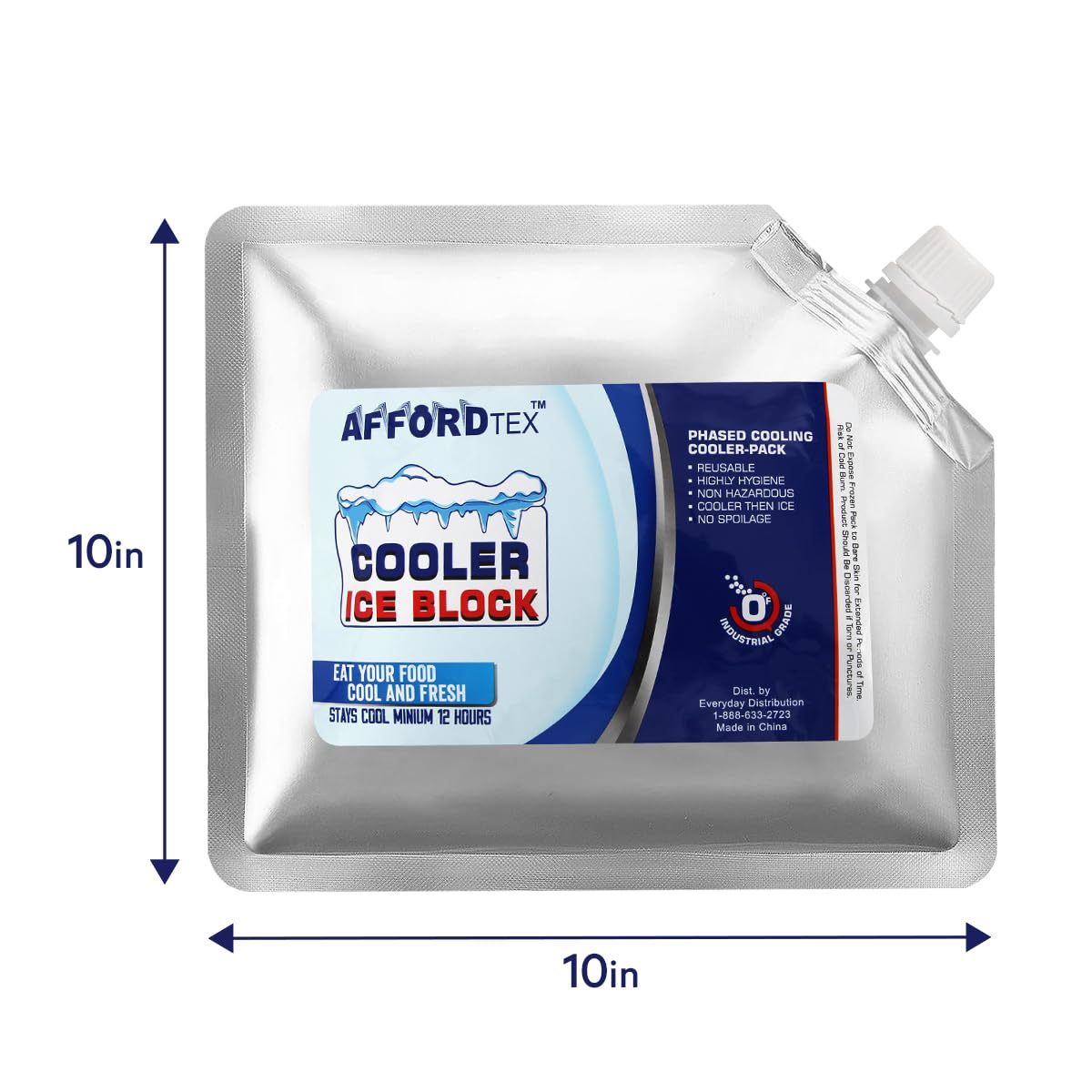 Ice Packs for Cooler, 4 Reusable Ice for Coolers,10 inches x 10 Inches Each,Long Lasting ice for ice Chest, and Lunch Box,A Must for All Outdoor Activity Keep Your Food Fresh