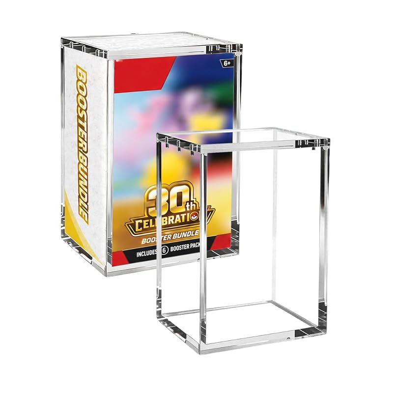 (1 Pack) Upgraded Taller Booster Bundle Acrylic Case – Magnetic Lid, Tall Display Case – Variation: Tall Booster Bundle Case - Magnetic Lid+1 Pack