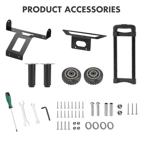 WEIGUZC Cooler Wheels Kit for Ninja FrostVault 30qt/50qt Hard Cooler - 5 Inch Wheels & Retractable Handle - Heavy Duty Cooler Accessories for Camping & Beach (Wheel Kit Only)