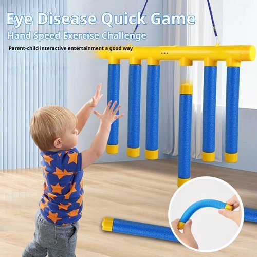 PMLQZA Upgrade Reflex Challenge Game, Catching Sticks Game, Reaction Training Toy, Drop Sticks Toy, Hand Eye Coordination Training Toy, Adjustable Speed Catching Game with Remote Control