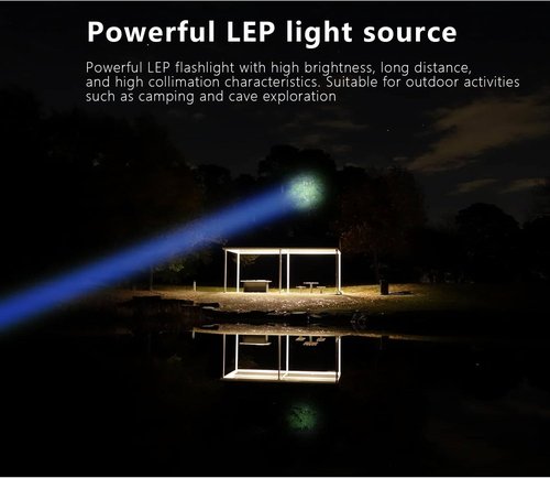 Vastlite Minima Bow LEP Flashlight Portable - 280 Lumens,Range of 2460 feet 3 Modes LEP Flashlight With Flash,High Brightness,Long Range,and high Collimation Characteristics(with Battery)(Black)