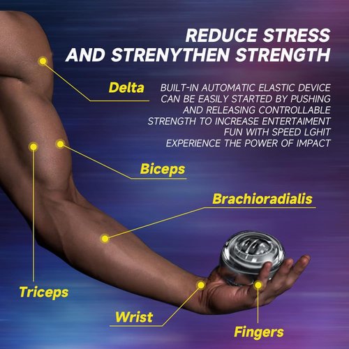 Curaball Hand Exerciser, 2025 New Curaball Torque Ball, Torque Ball Hand Exerciser with LED Lights and Counter, Enhance Grip Strength for Strengthen Arms, Fingers & Muscles, With Storage Pouch